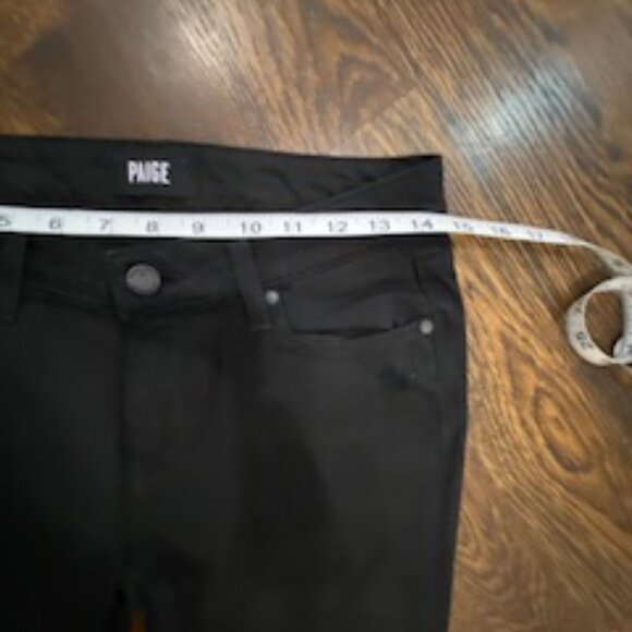 Like new Paige Jimmy Jimmy Crop Jeans Black Destructed Sz 24 - Picture 7 of 13